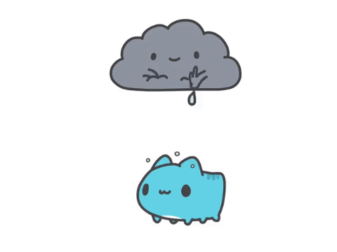 Capoo contra la lluvia