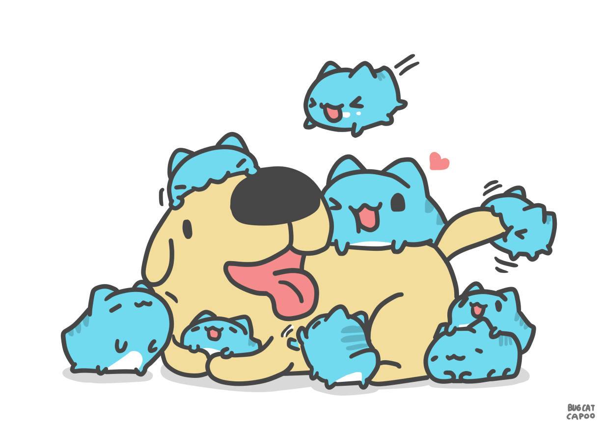 Muchos Capoo y el perro